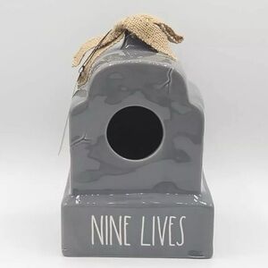 Rae Dunn  Nine Lives Tombstone Ceramic Birdhouse New With Box/NWT